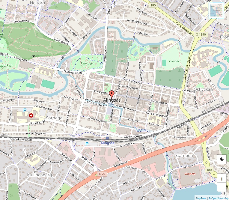 Karta och plats Alingsås