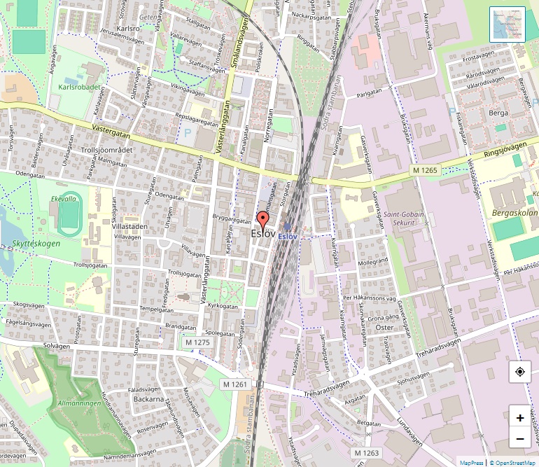 Karta och plats Eslöv