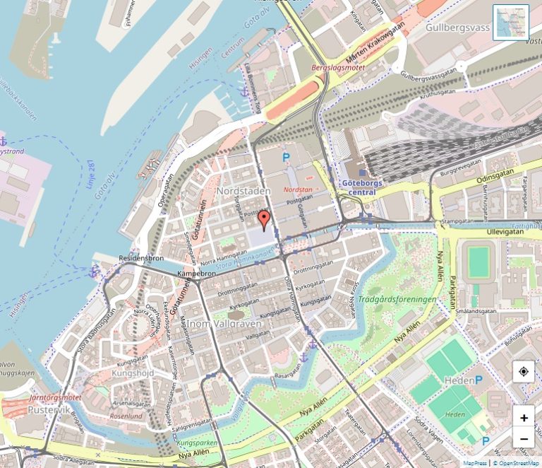 Karta och plats Göteborg - Reseplanerare