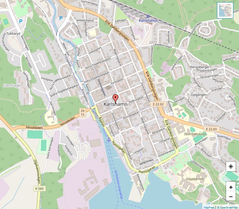 Karta och plats Karlshamn