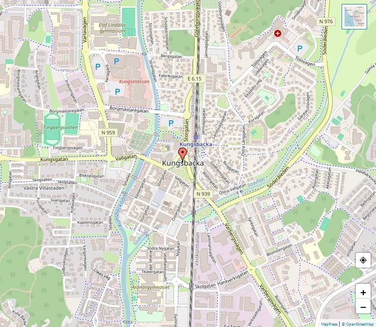 Karta och plats Kungsbacka
