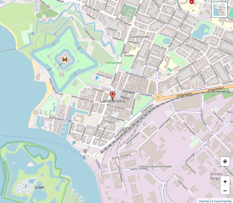 Karta och plats Landskrona