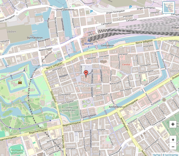 Karta och plats Malmö