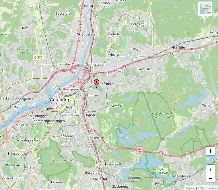 Karta och plats Nordöstra Göteborg