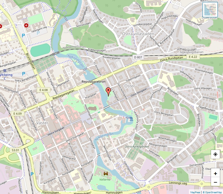 Karta och plats Nyköping