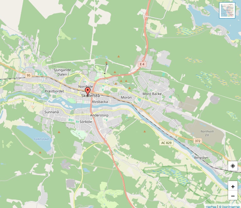 Karta och plats Skellefteå