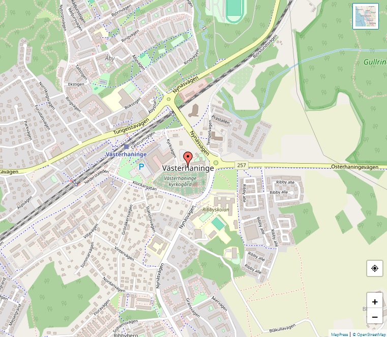 Karta och plats Västerhaninge